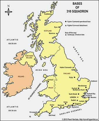 Map of bases of 310 sqaudron