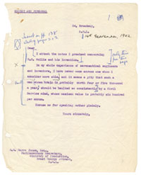 Letter from Wing Commander Winterbotham