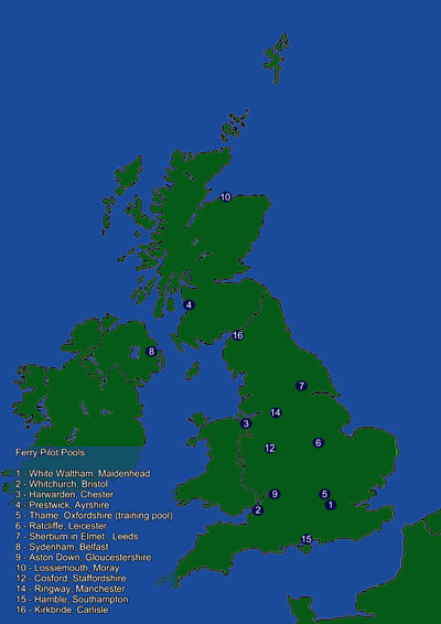 Ferry pools and locations in the UK