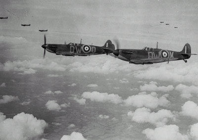 Spitfires in flight