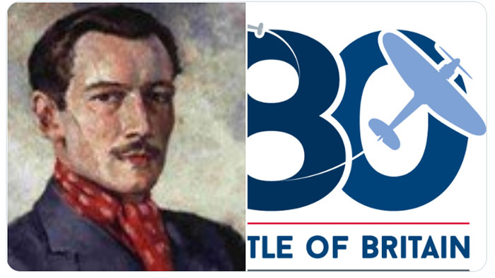 An image of Robert Standford Tuck and the Battle of Britain 80th Anniversary Logo