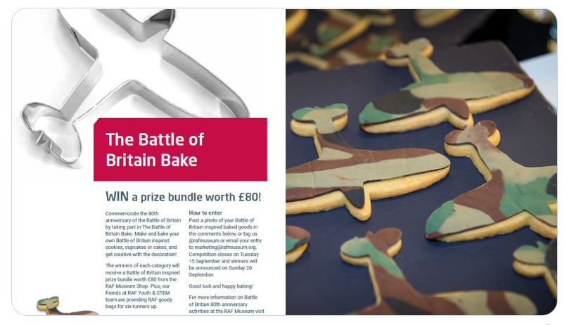 Battle of Britain Bake Poster plus some examples of Spitfire Cookies