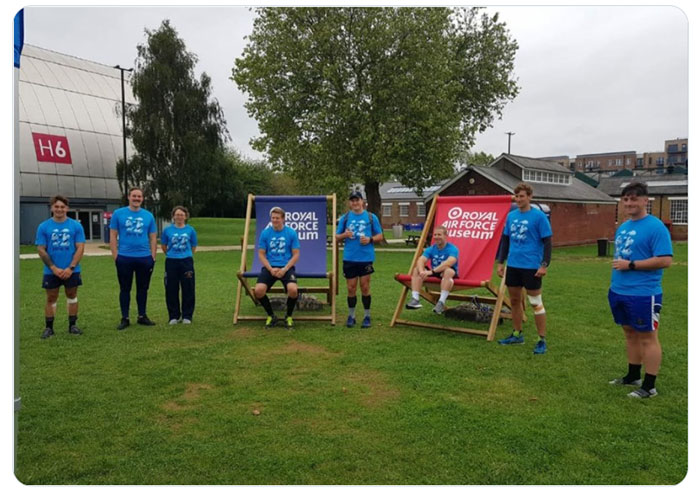 The RAF's Rugby 7s Team - The Spitfires having completed their 80K run