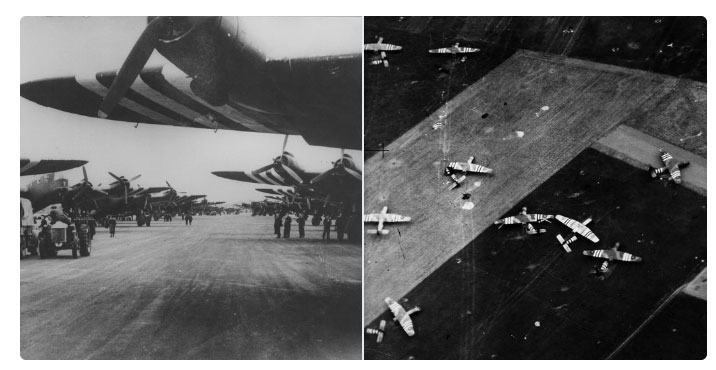 Montage showing the various RAF aircraft that participated in the D-Day landings