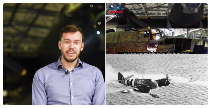 Montage of images showing Kris Hendrix and excerpts from his film about D-Day