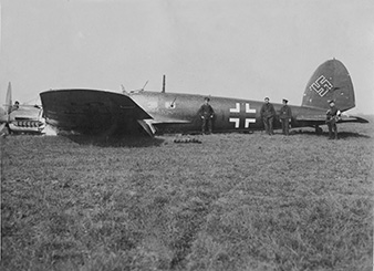 One success by the Czechoslovak pilots was shooting down an He–111 bomber. This was most likely shot down on 14th June 1940 at Champlitte. The following pilots participated in the combat: Jan KLÁN, Ladislav SVETLÍK and Josef DUDA. Archive of Ondrej Krejcar.