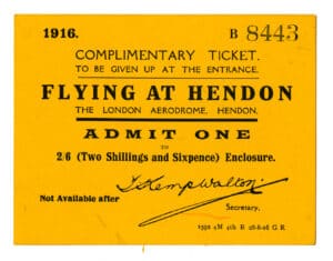 Ticket for Flying at Hendon