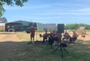 Ukulele Band Playing at the Grahame Park Independent Living Group Picnic