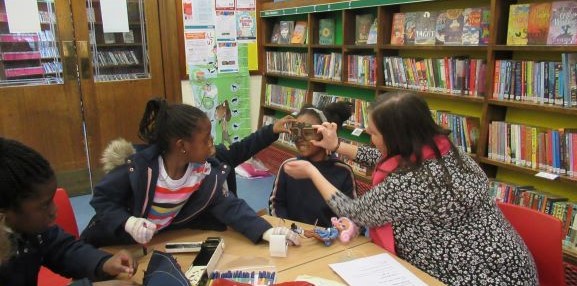 Children trying on Goggles