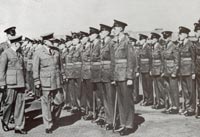 Air Vice Marshall HR Nicholls reviewing RAF Personnel 