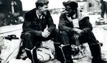 Air gunners Sergeant J.C. Dickinson RCAF and Sergeant Leslie Gilkes, 9 Squadron, 1943