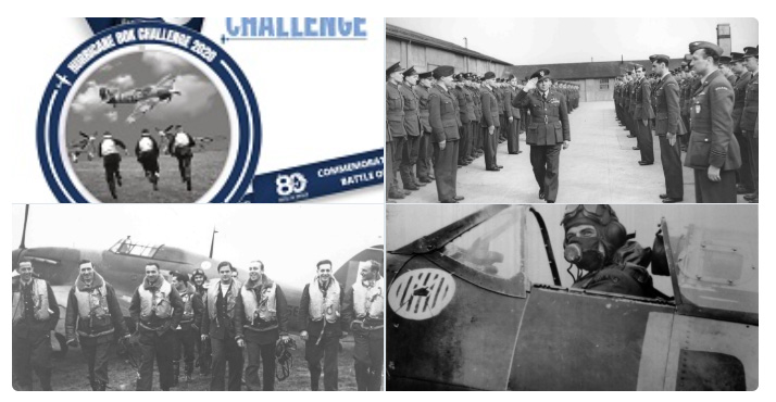 A montage of images showing Polish Pilots, the Hurricane80K Challenge and members of 303 Polish Squadron.