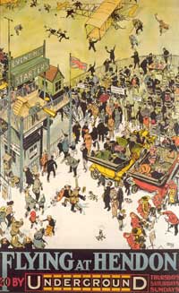 Flying at Hendon London Underground Poster
