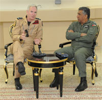 Chief of the Air Staff Sir Andrew Pulford with Air Vice Marshal Mattar Al-Obaidani, Commander, The Royal Air Force of Oman (CRAFO) 