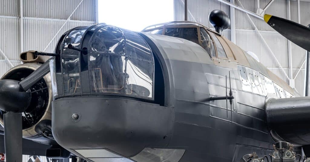 nose of Vickers Wellington bomber