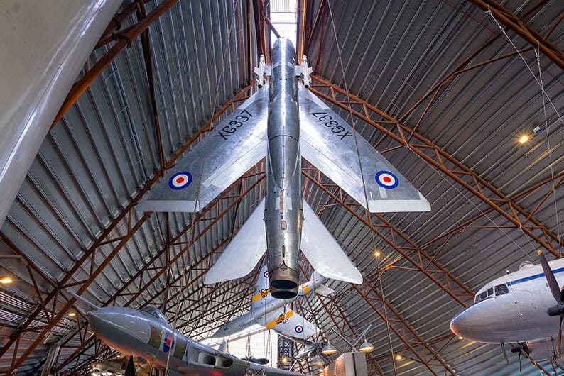 Aircraft hanging from the ceiling