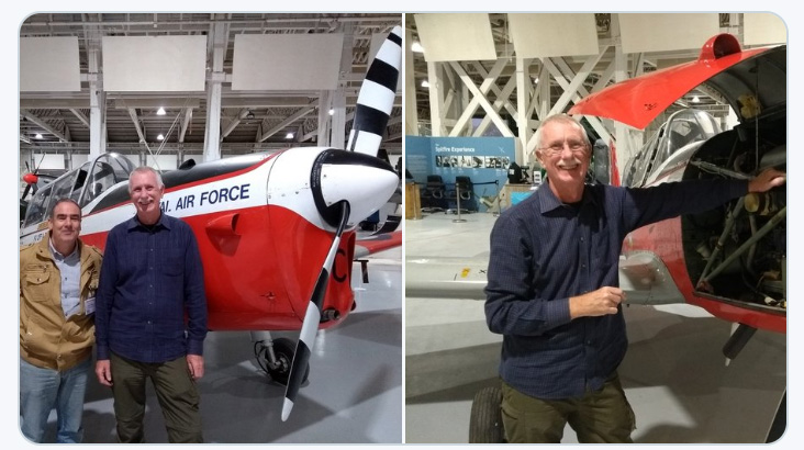 A couple of photographs of Richard Wilshere with our Chipmunk