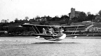 Sir Alan Cobham’s Short Singapore flying boat taking off at the start of his incredible African adventure 
