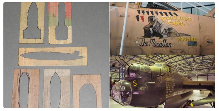 a selection of campaign stencils and pictures showing them on aircraft.