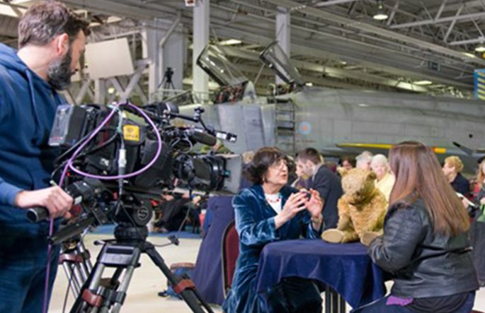 Filming of a event in Hangar 3, 4, 5, in the RAF Musuem London