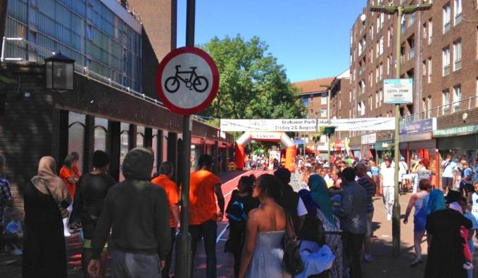 A view of various activities along local community road