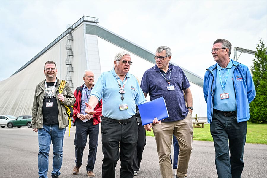 Family tour group inside the RAF Museum.